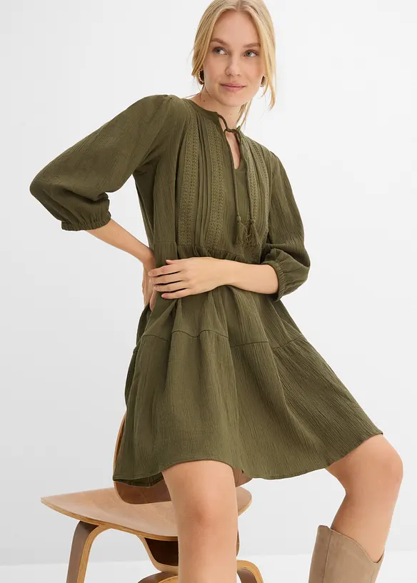 Blusenkleid aus reiner Baumwolle, bonprix