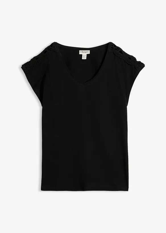 T-shirt &agrave; empi&egrave;cements crochet&eacute;s, bonprix