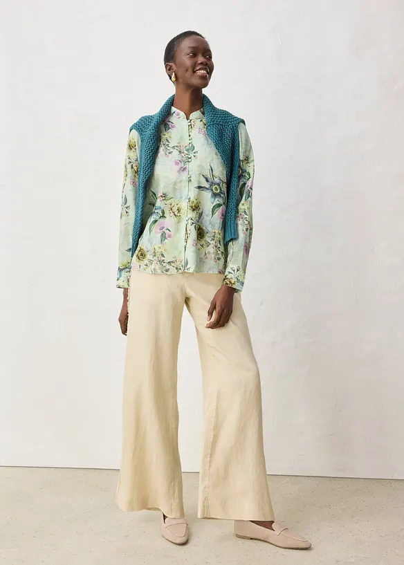 Volantsbluse aus k&uuml;hlender Ramie-Qualit&auml;t, bonprix