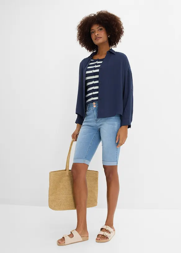 Jeans Bermuda Mid Waist, bonprix