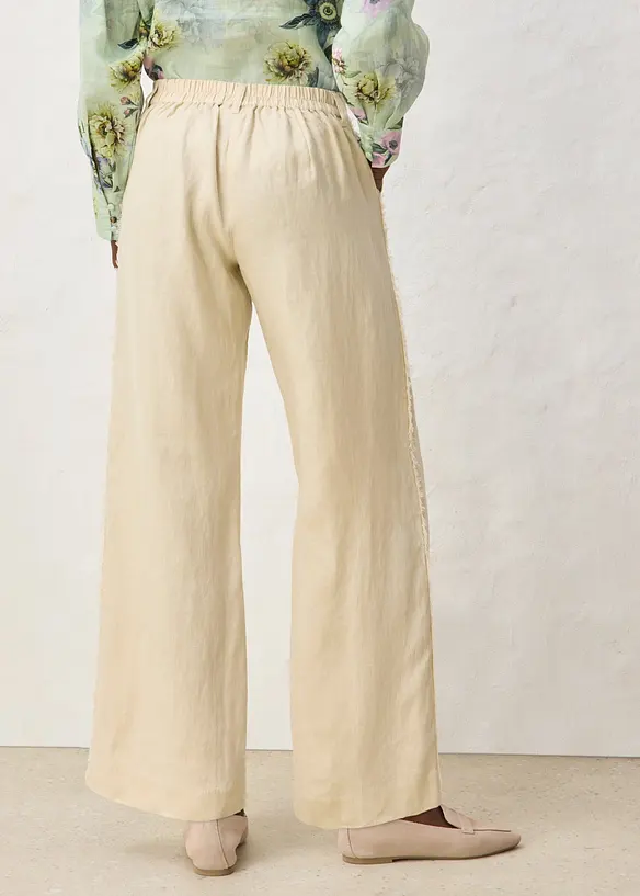 Leinenhose mit weitem Bein, bonprix