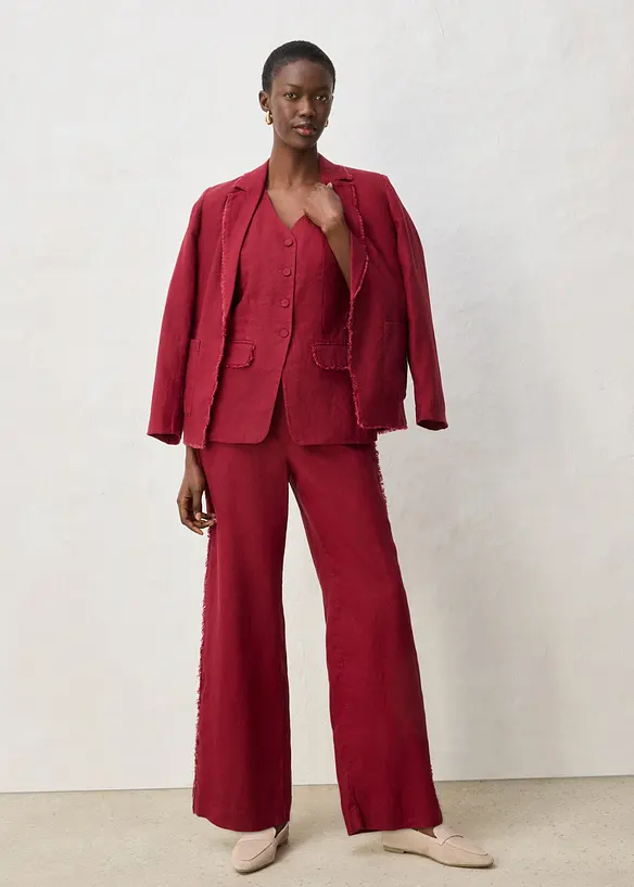 Pantalon large en lin, bonprix