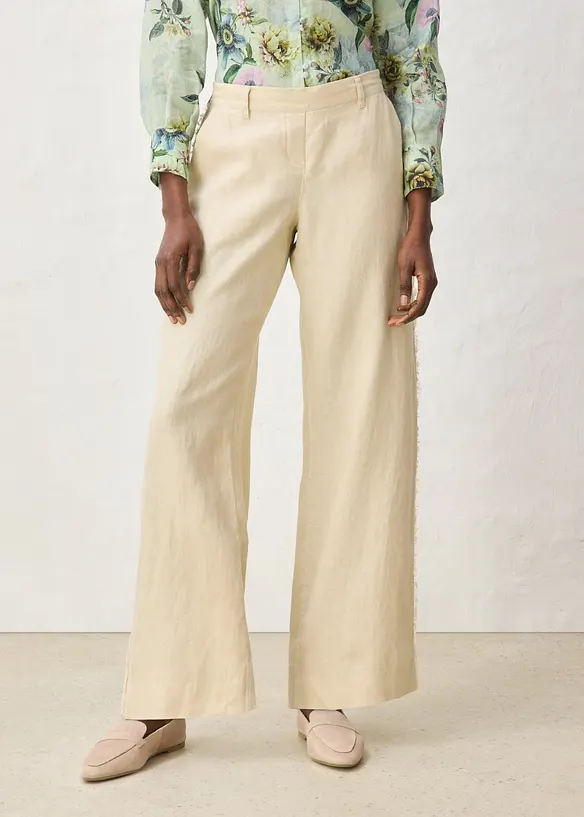 Leinenhose mit weitem Bein, bonprix
