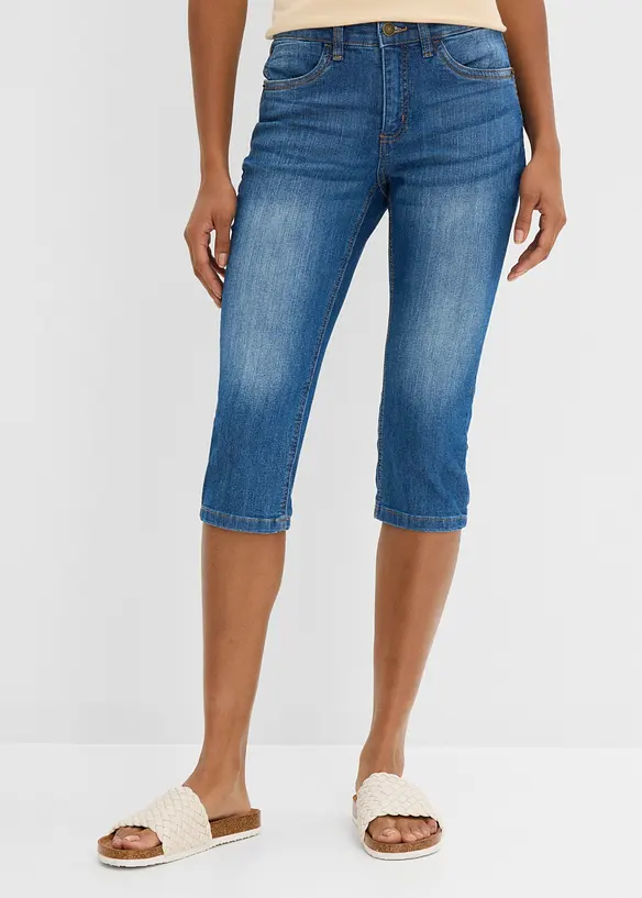 Slim Jeans, Mid Waist, Capri, bonprix