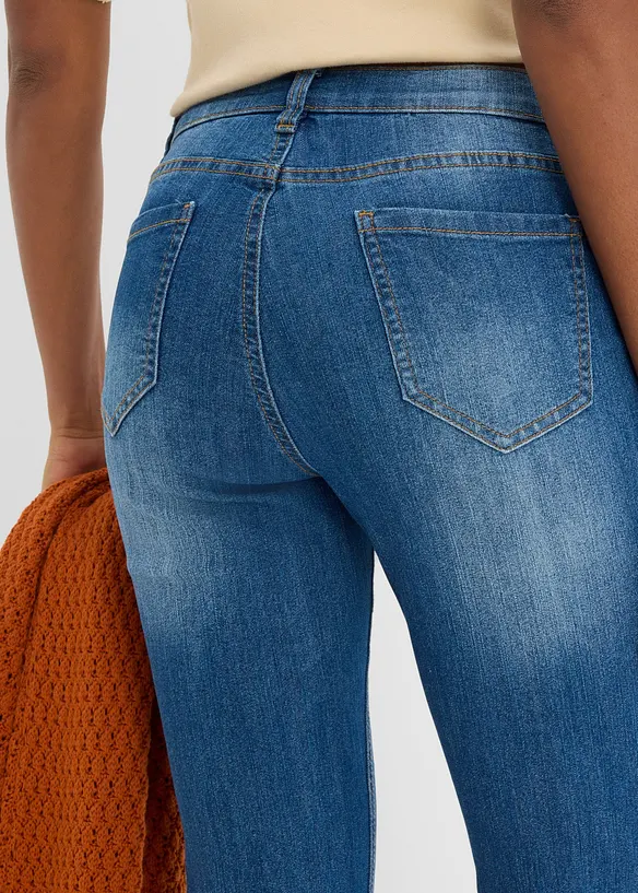 Slim Jeans, Mid Waist, Capri, bonprix