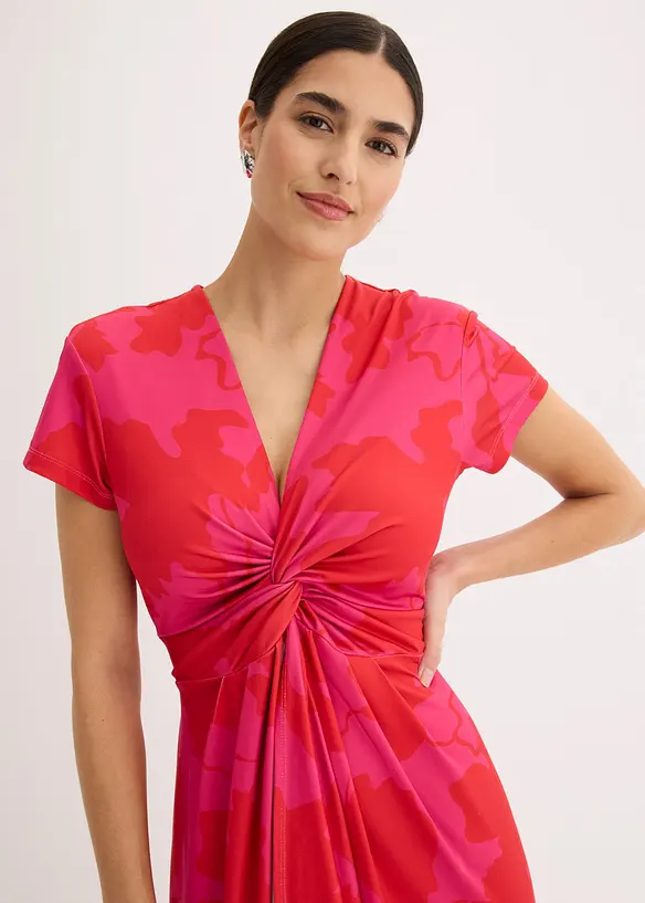 Robe en jersey avec effet twist&eacute; devant, bonprix