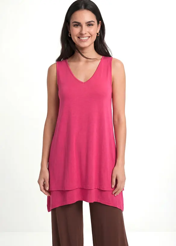 Doppellagiges Long-Top aus Viskose-Mix, bonprix