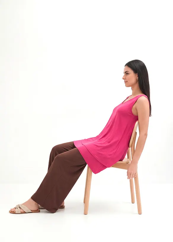 Doppellagiges Long-Top aus Viskose-Mix, bonprix