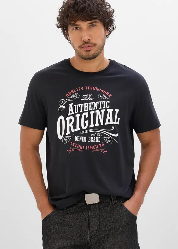 Lot de 2 T-shirts 100% coton, bonprix