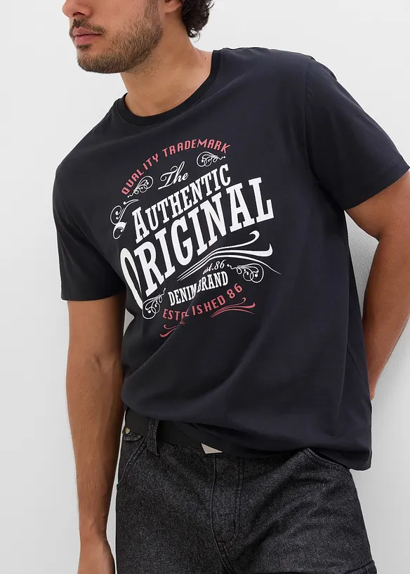 Lot de 2 T-shirts 100% coton, bonprix
