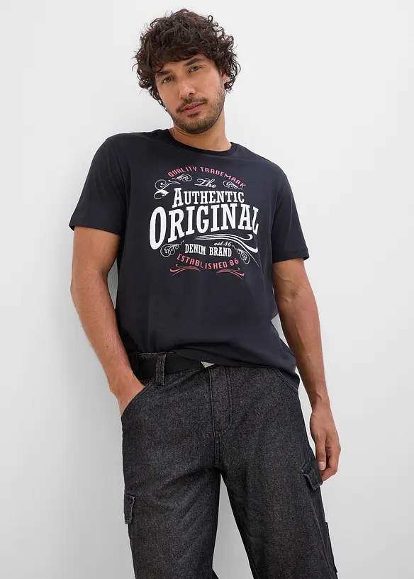 Lot de 2 T-shirts 100% coton, bonprix