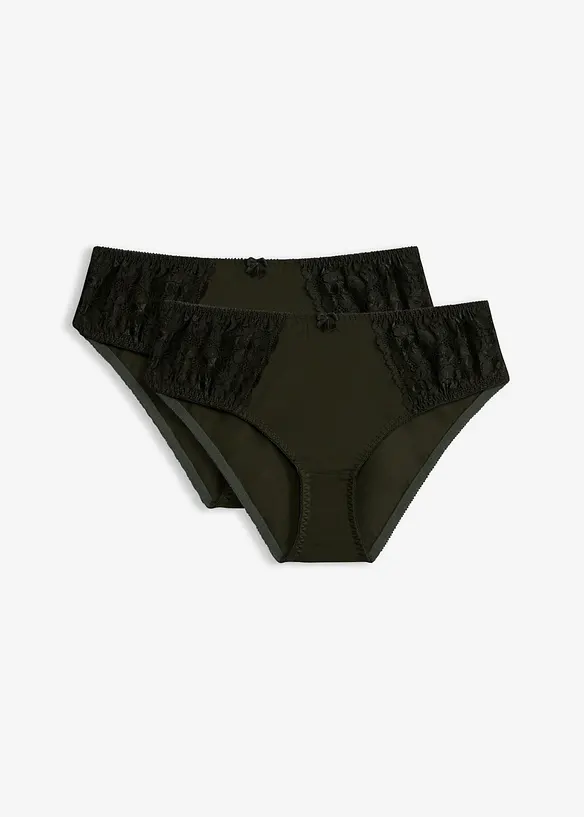 Maxislip mit zarter Spitze (2er Pack), bonprix