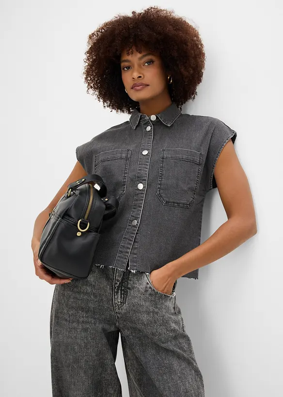 Kurze Boxy-Jeansbluse, bonprix