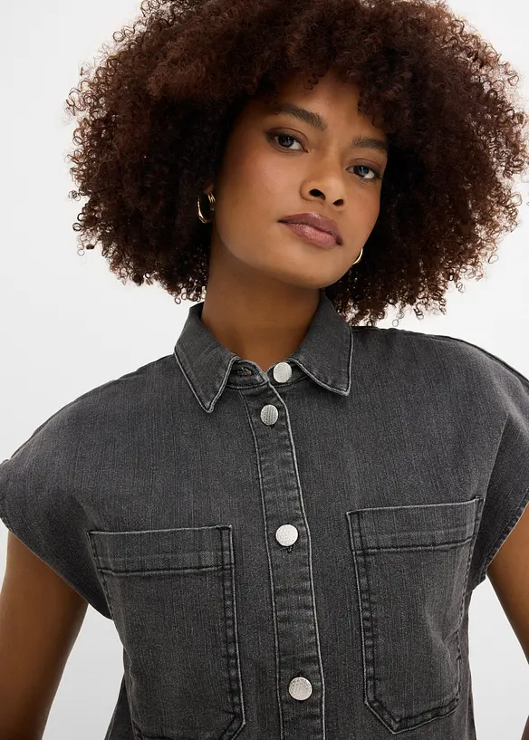 Kurze Boxy-Jeansbluse, bonprix