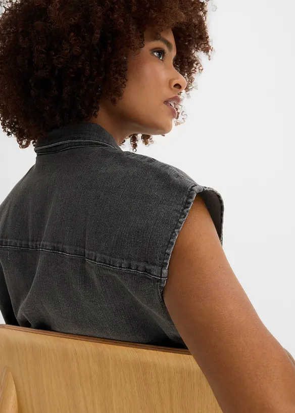 Kurze Boxy-Jeansbluse, bonprix