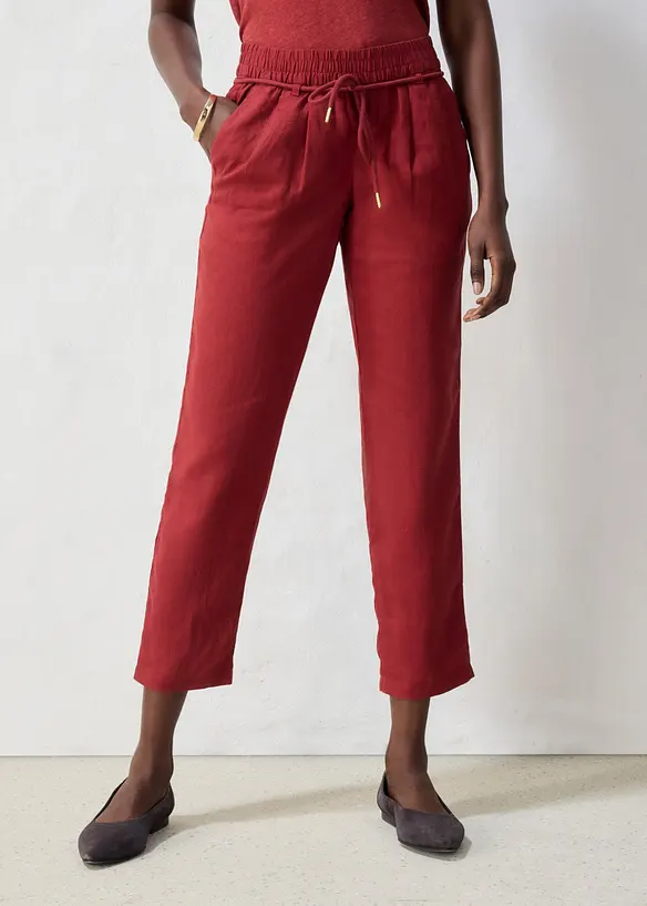 Pantalon taille &eacute;lastiqu&eacute;e 100&nbsp;% lin, bonprix