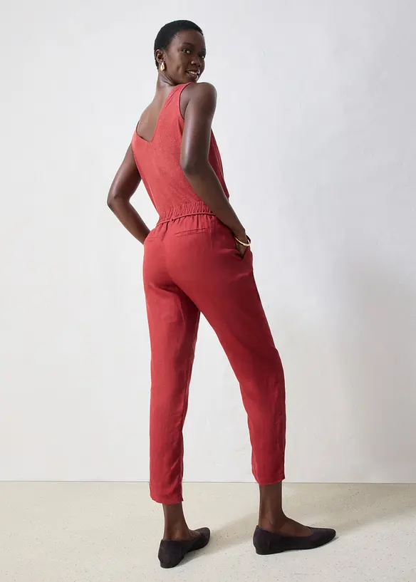 Pantalon taille &eacute;lastiqu&eacute;e 100&nbsp;% lin, bonprix