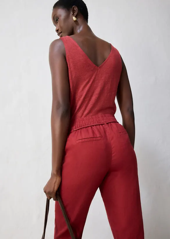 Pantalon taille &eacute;lastiqu&eacute;e 100&nbsp;% lin, bonprix