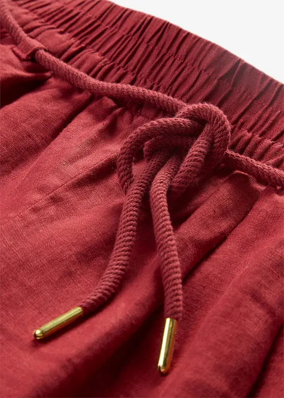 Pantalon taille &eacute;lastiqu&eacute;e 100&nbsp;% lin, bonprix