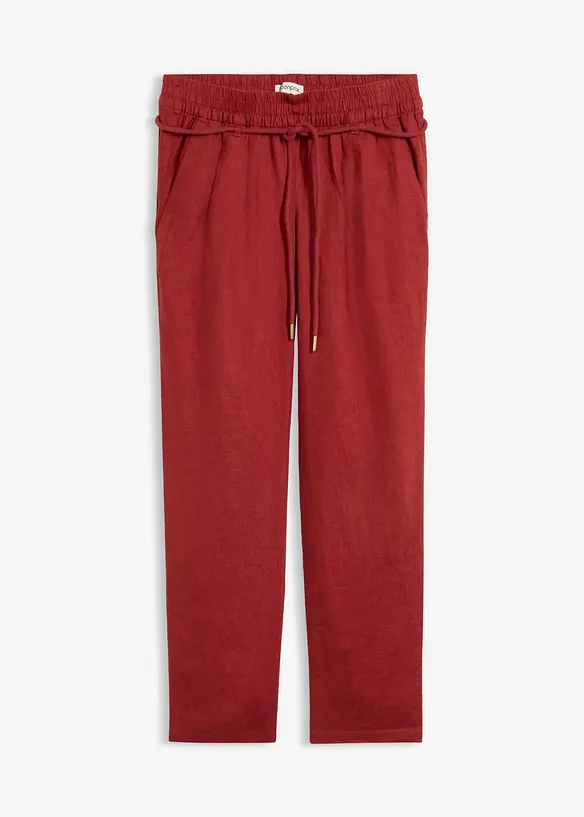 Pantalon taille &eacute;lastiqu&eacute;e 100&nbsp;% lin, bonprix