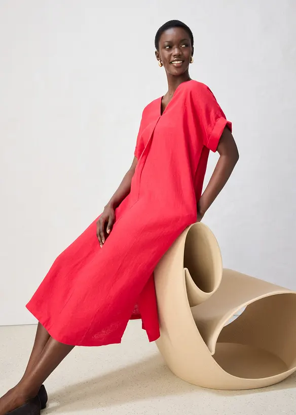 Kaftan-Kleid aus reinem Leinen, bonprix