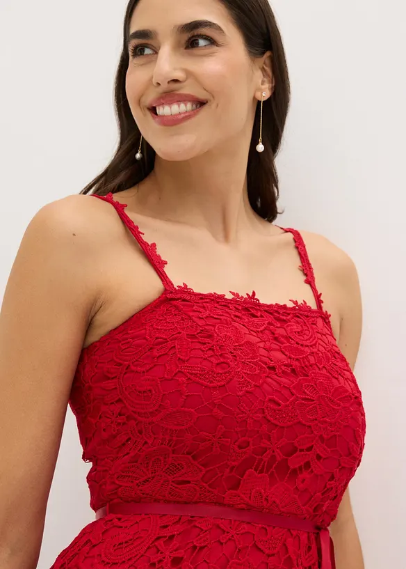 Spitzenkleid mit dekorierten Tr&auml;gern, bonprix