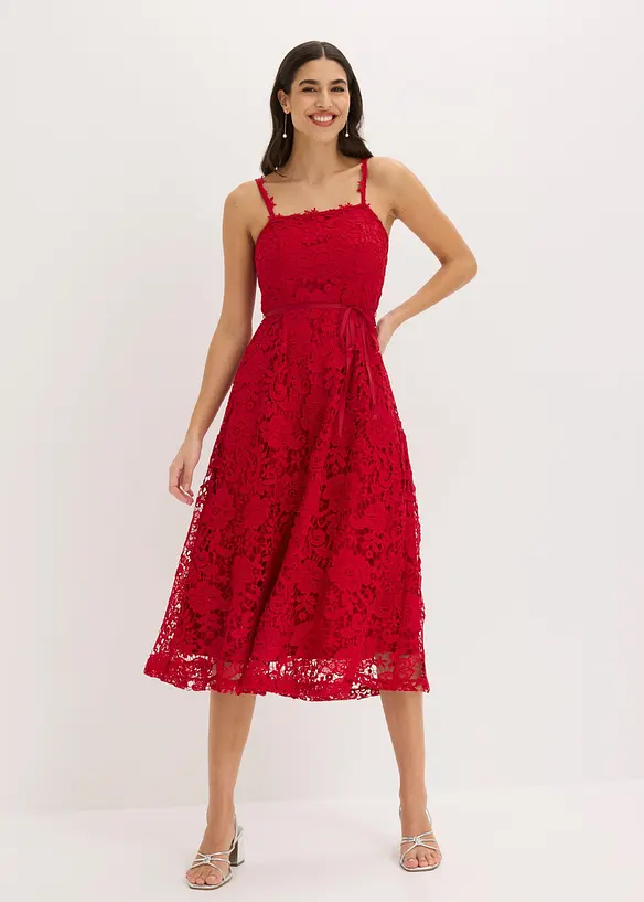 Spitzenkleid mit dekorierten Tr&auml;gern, bonprix