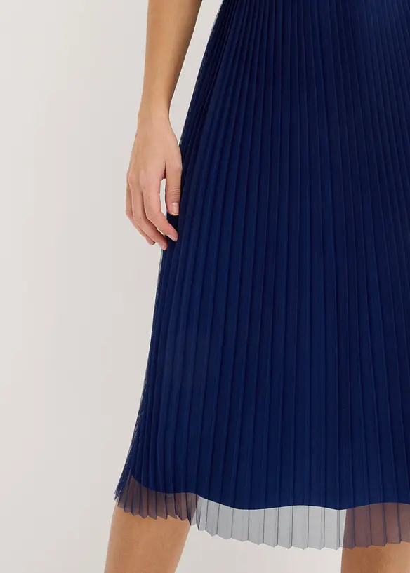 Midikleid mit Plissee-Rock und Paillettenstickerei, bonprix