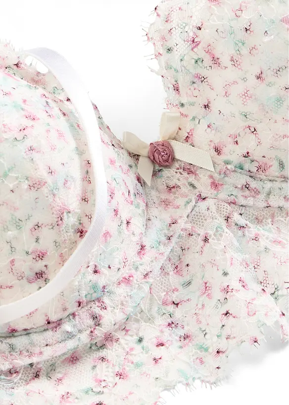 Soutien-gorge &agrave; coques en dentelle &agrave; imprim&eacute; floral, bonprix