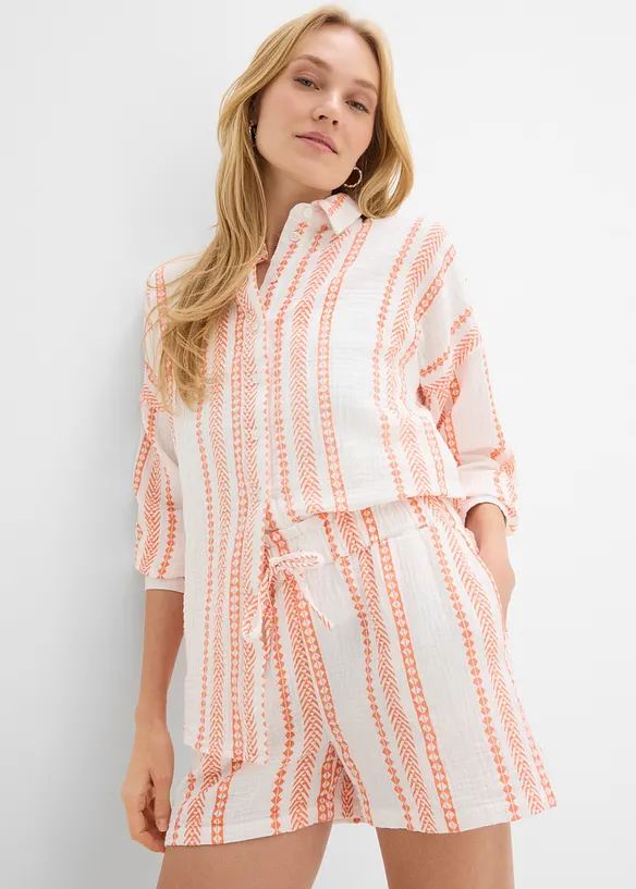 Short l&eacute;ger en gaze de coton, bonprix