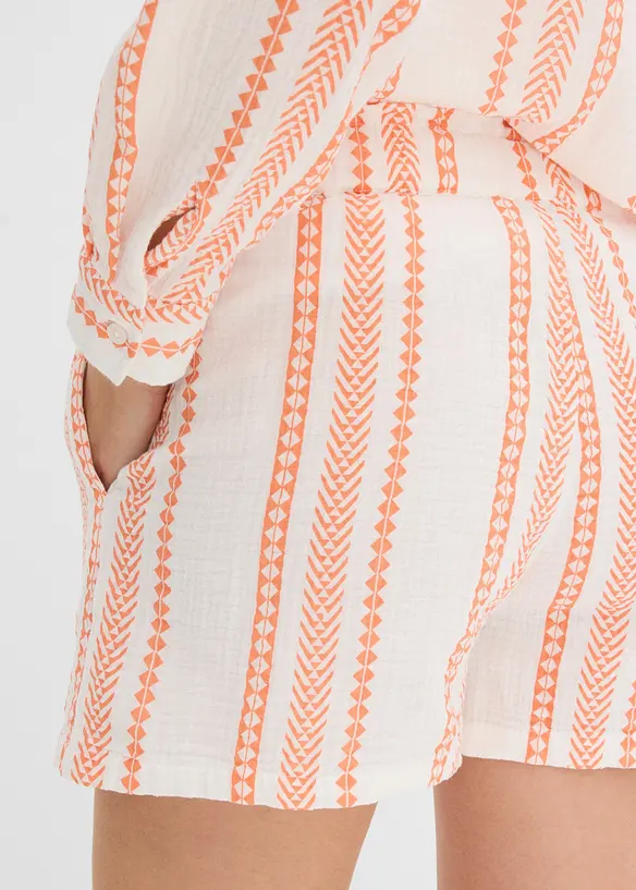 Short l&eacute;ger en gaze de coton, bonprix