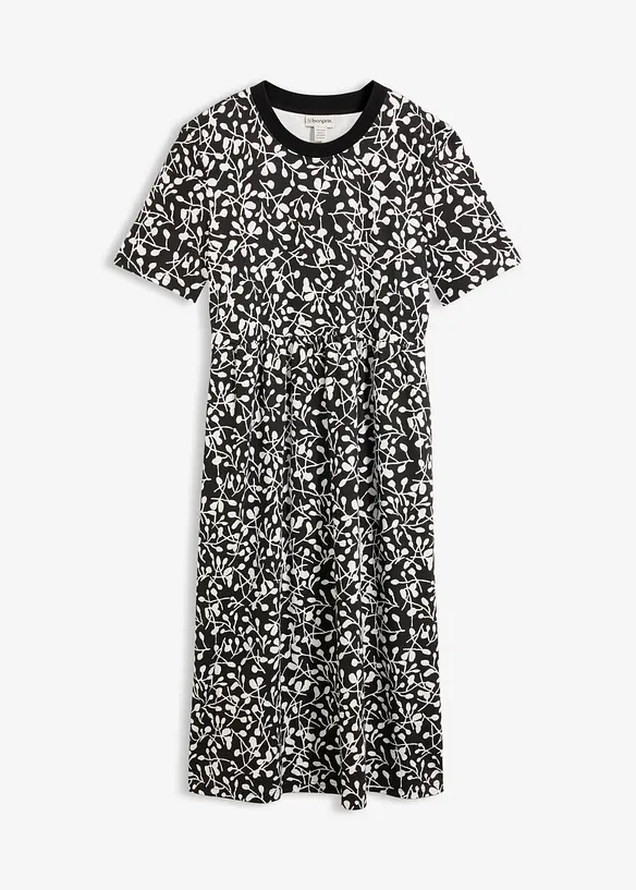 Ausgestelltes Jerseykleid aus schwerer Bio-Baumwolle, bonprix