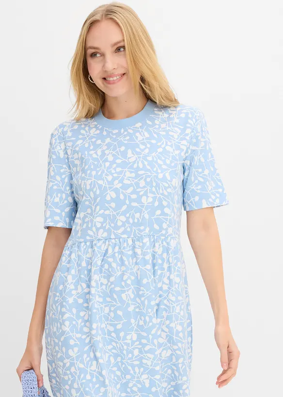 Ausgestelltes Jerseykleid aus schwerer Bio-Baumwolle, bonprix