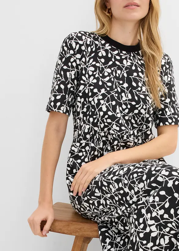 Ausgestelltes Jerseykleid aus schwerer Bio-Baumwolle, bonprix