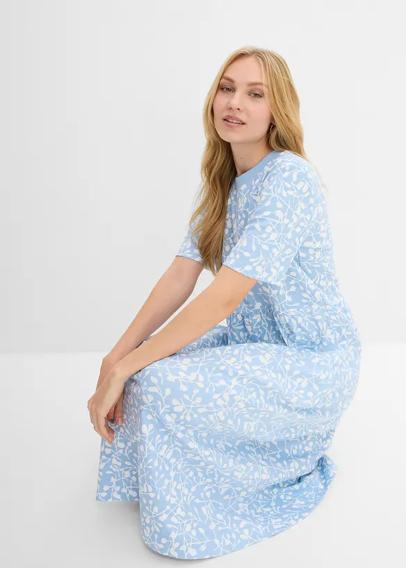 Ausgestelltes Jerseykleid aus schwerer Bio-Baumwolle, bonprix