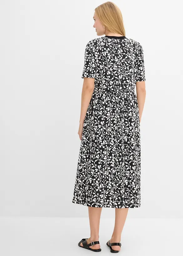 Ausgestelltes Jerseykleid aus schwerer Bio-Baumwolle, bonprix