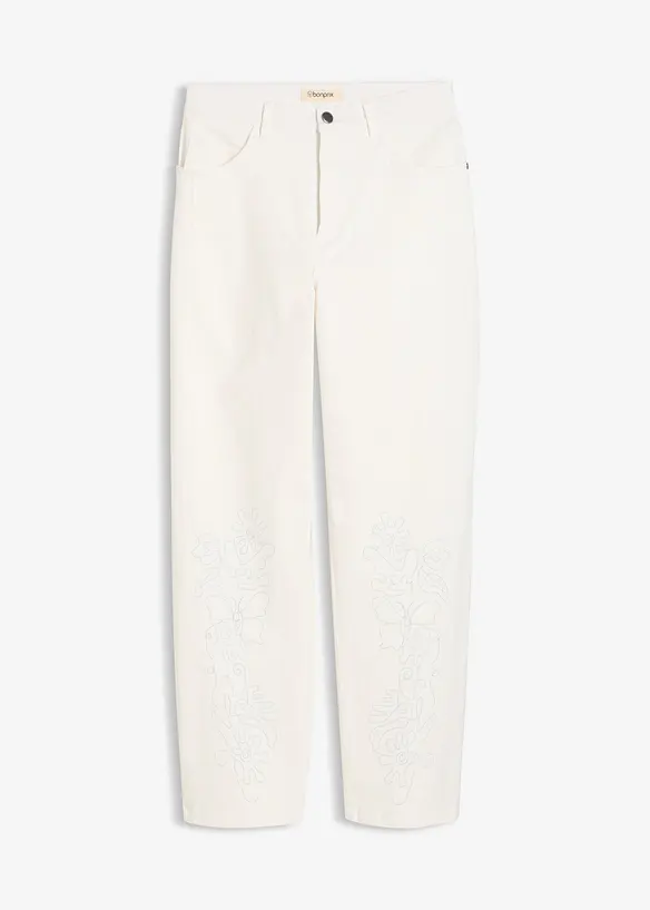 Pantalon barrel &agrave; taille &eacute;lastiqu&eacute;e, bonprix