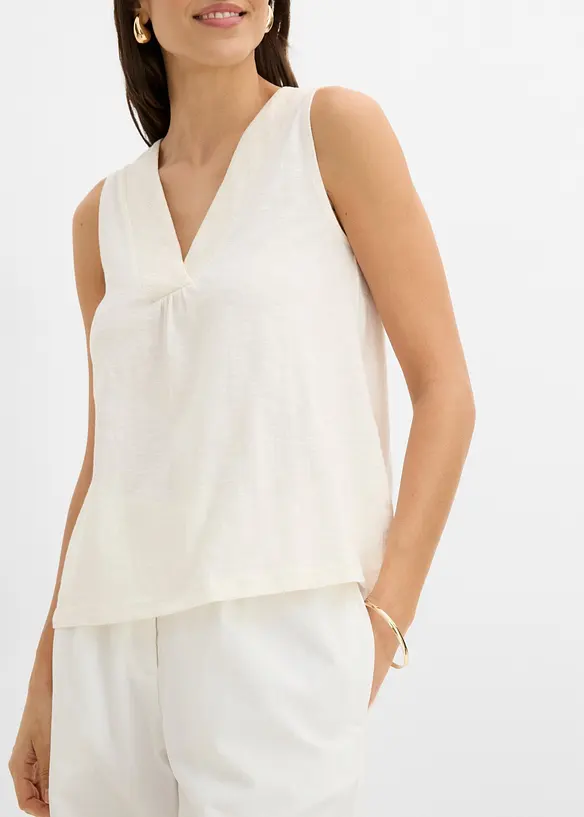Top en coton brod&eacute;, bonprix
