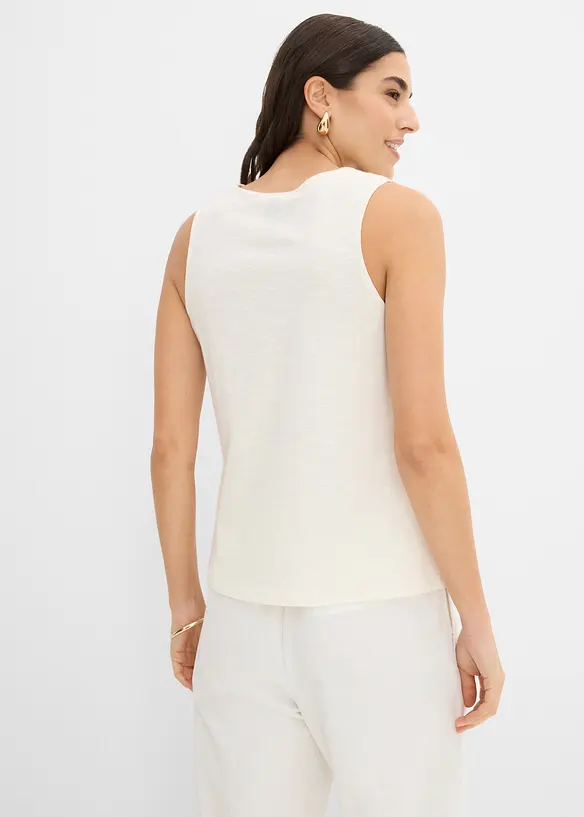Top en coton brod&eacute;, bonprix