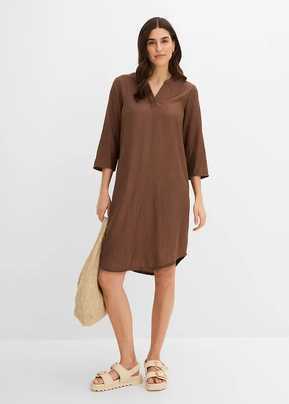 Robe-tunique textur&eacute;e en viscose majoritaire, bonprix