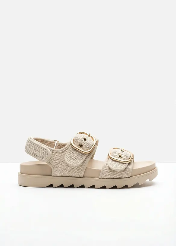 Plateau-Sandalen in Boucl&eacute;-Optik, bonprix