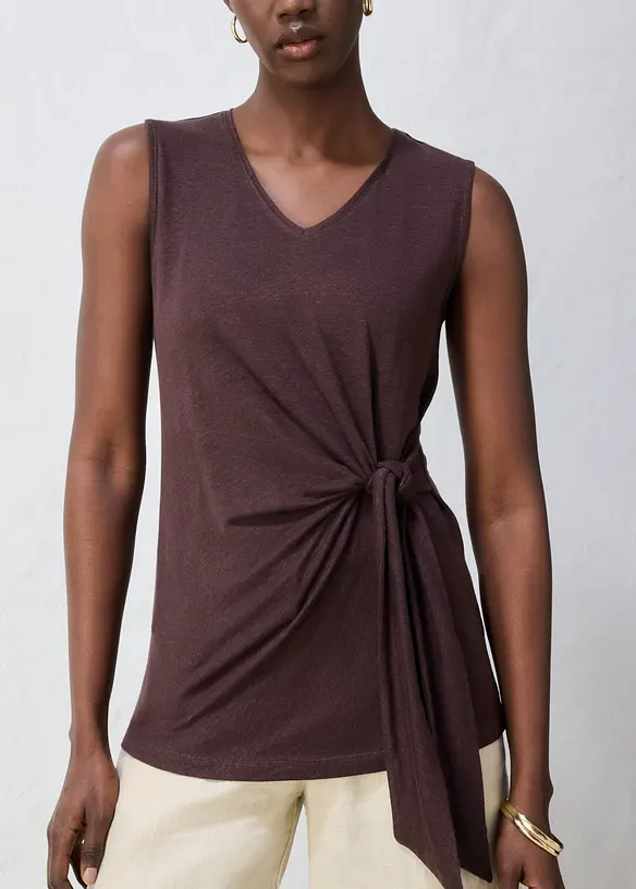 Wickelshirttop aus reinem Leinen, bonprix