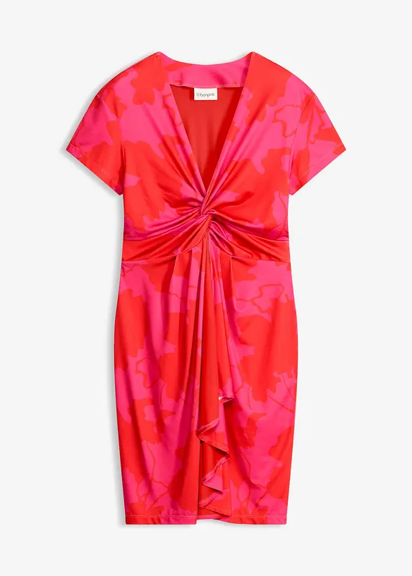 Robe en jersey avec effet twist&eacute; devant, bonprix