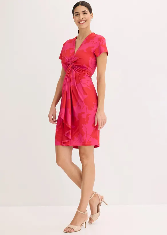 Robe en jersey avec effet twist&eacute; devant, bonprix