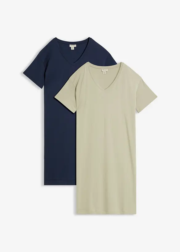 Lot de 2 robes oversize 100% coton, bonprix