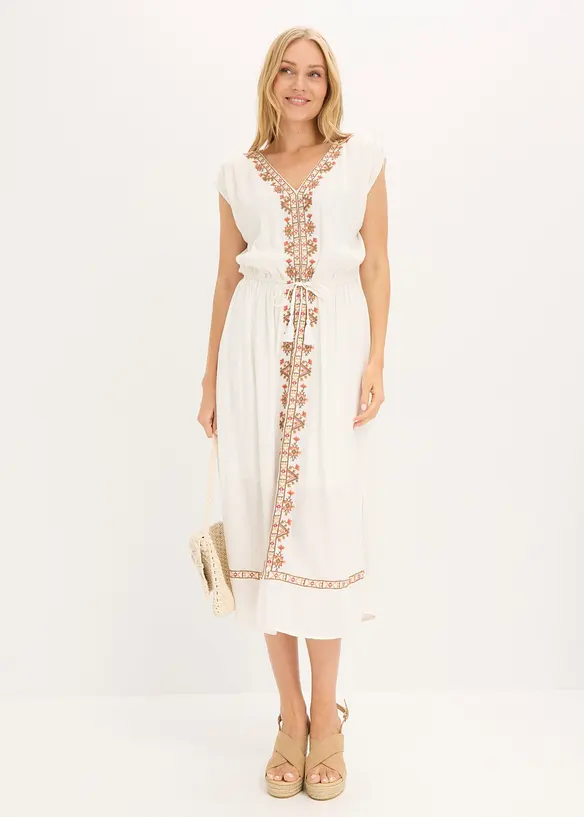 Robe midi boh&egrave;me en viscose fluide, bonprix
