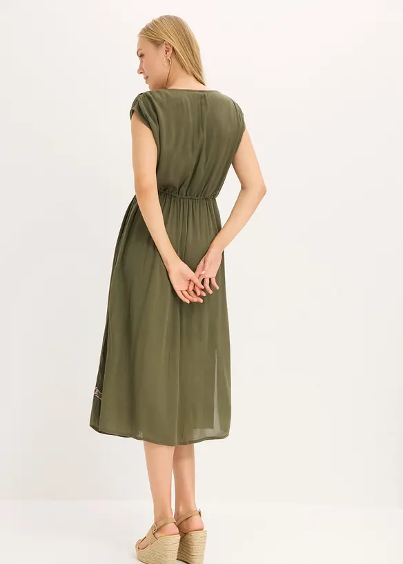 Robe midi boh&egrave;me en viscose fluide, bonprix