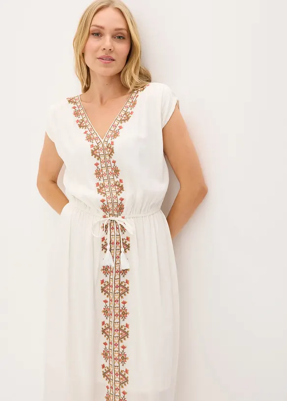 Robe midi boh&egrave;me en viscose fluide, bonprix