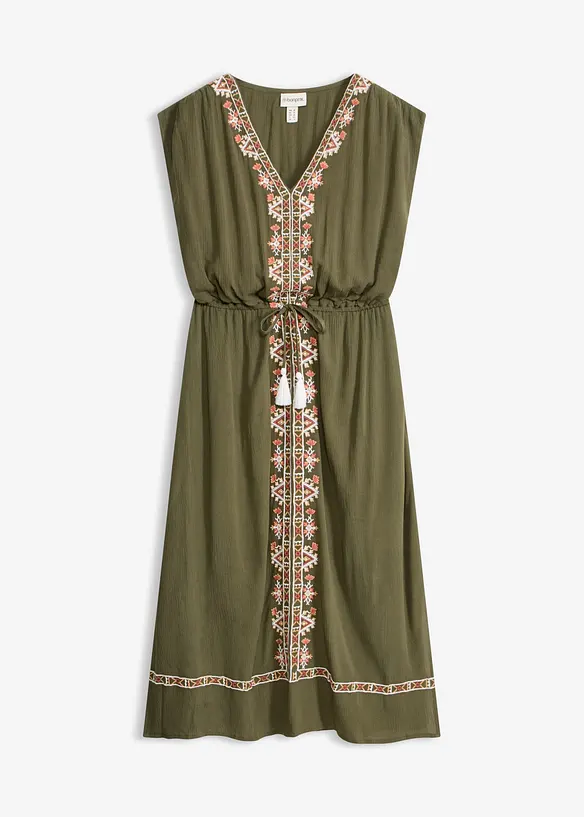 Robe midi boh&egrave;me en viscose fluide, bonprix