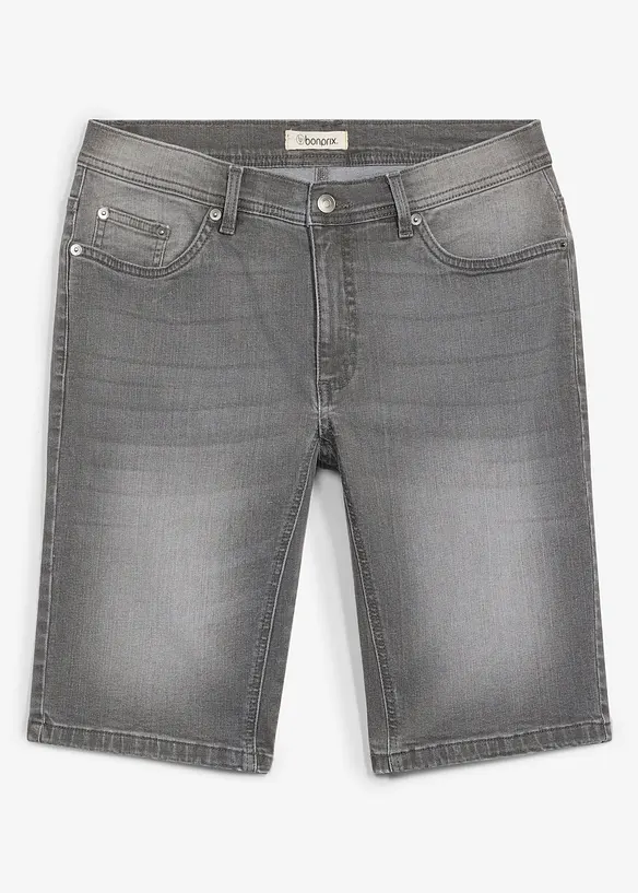 Bermuda en jean extensible avec entrejambe renforc&eacute;, regular, bonprix